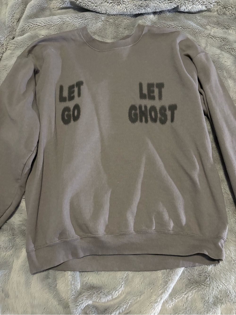 LONELY GHOST Gray "LET GO / LET GHOST" Crewneck Sweatshirt